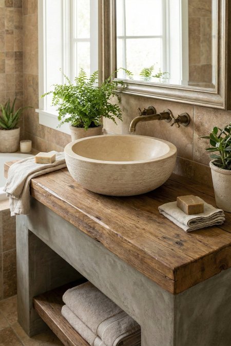 حوض حجر طبيعي دائري – مقاس 40 سم